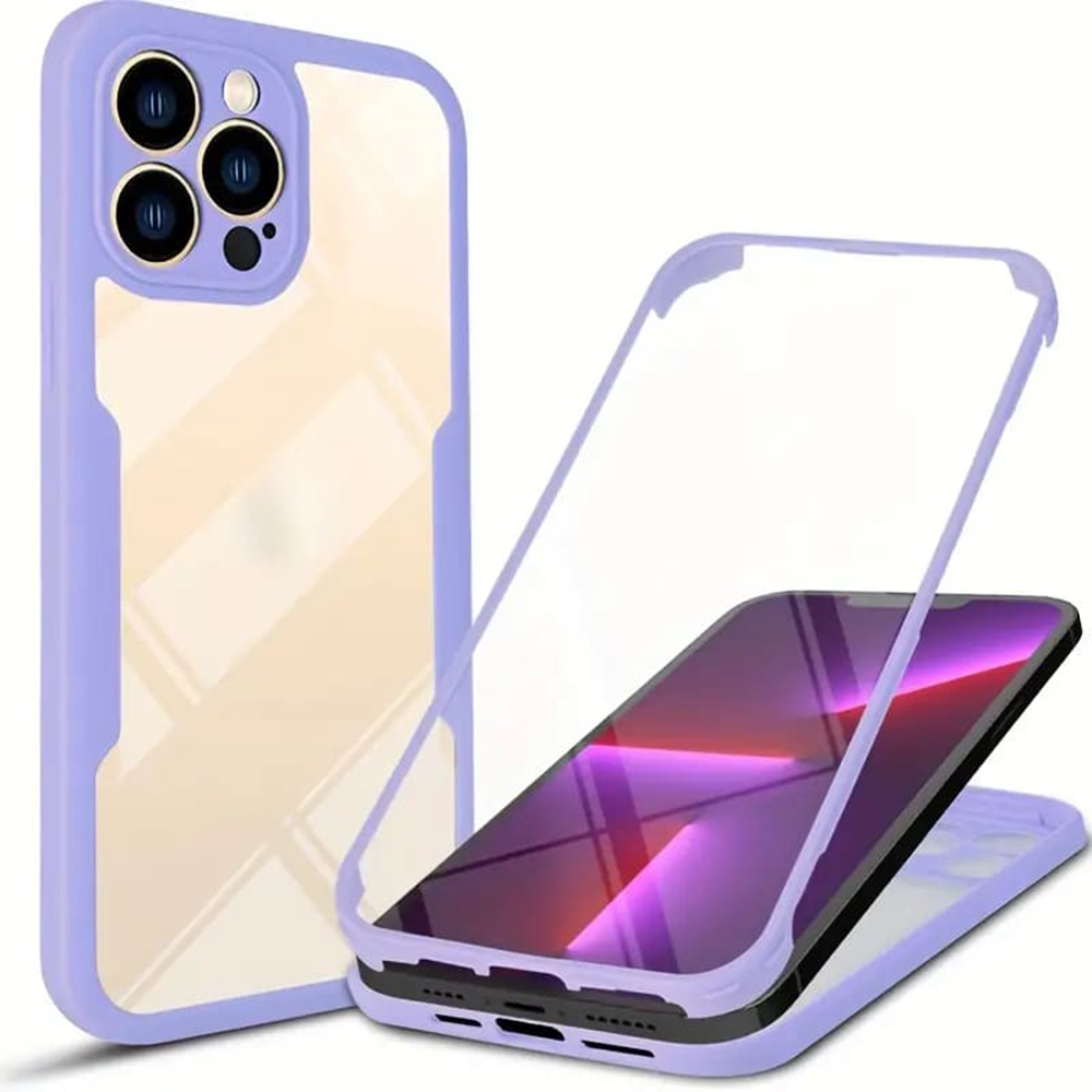 Калъф за iPhone 13 Pro Max + Капак - Techsuit ColorVerse 360 Series - Лилав
