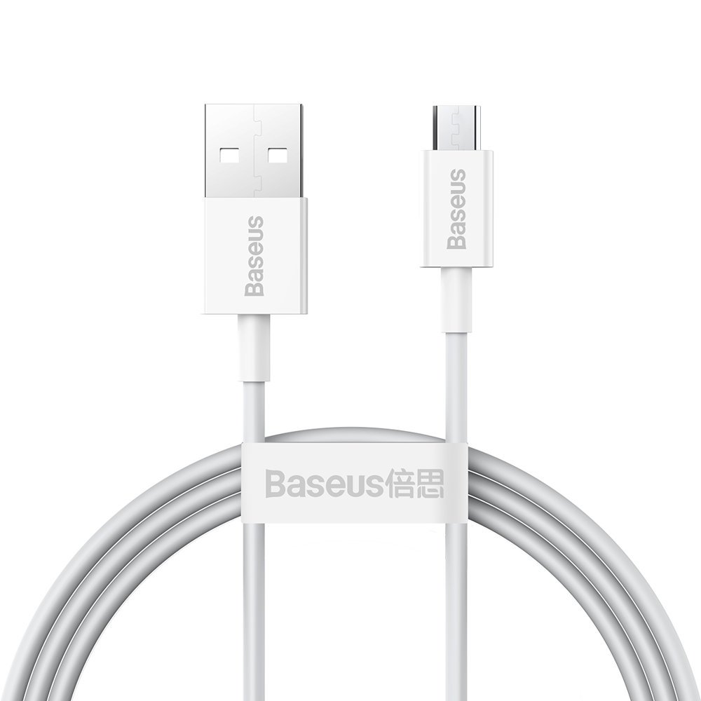 USB към Micro-USB кабел за данни 2A, 1m - Baseus Superior Series (CAMYS-02) - Бял