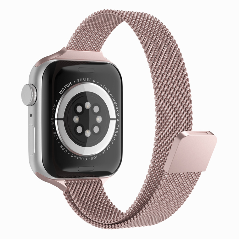 Каишка за Apple Watch 1/2/3/3/4/4/5/5/5/6/6/7/8/7/8/9/9/10/11/SE/SE 2/SE 3/Ultra/Ultra/Ultra 2/Ultra 3 (42/44/45/46/49 мм) - Каишка за часовник Techsuit (W034) - Розов