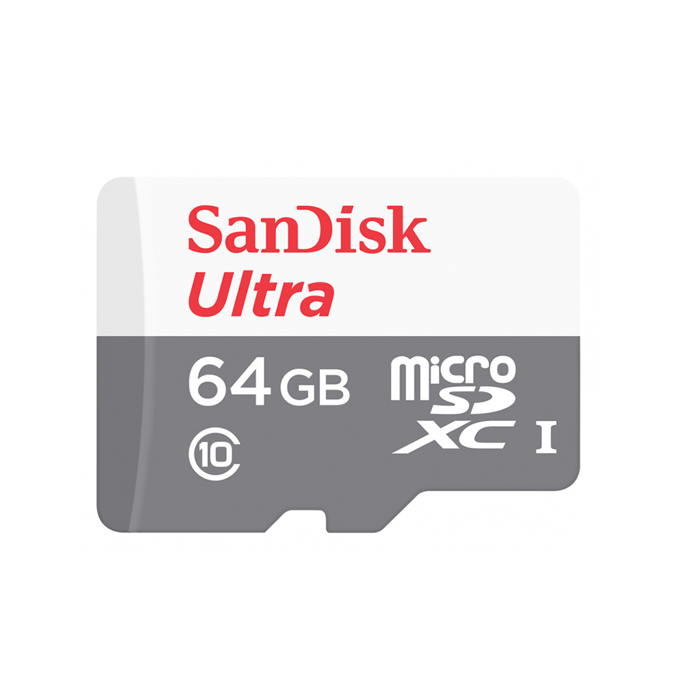 Карта с памет, 64GB - SanDisk Ultra (SDSQUNR-064G-GN3MN) - бяло / сиво