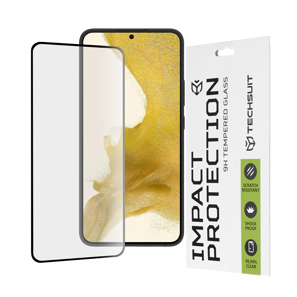 Капак за Samsung Galaxy S22 Plus 5G / S23 Plus - Techsuit 111D Full Cover / Full Glue Glass - Черен