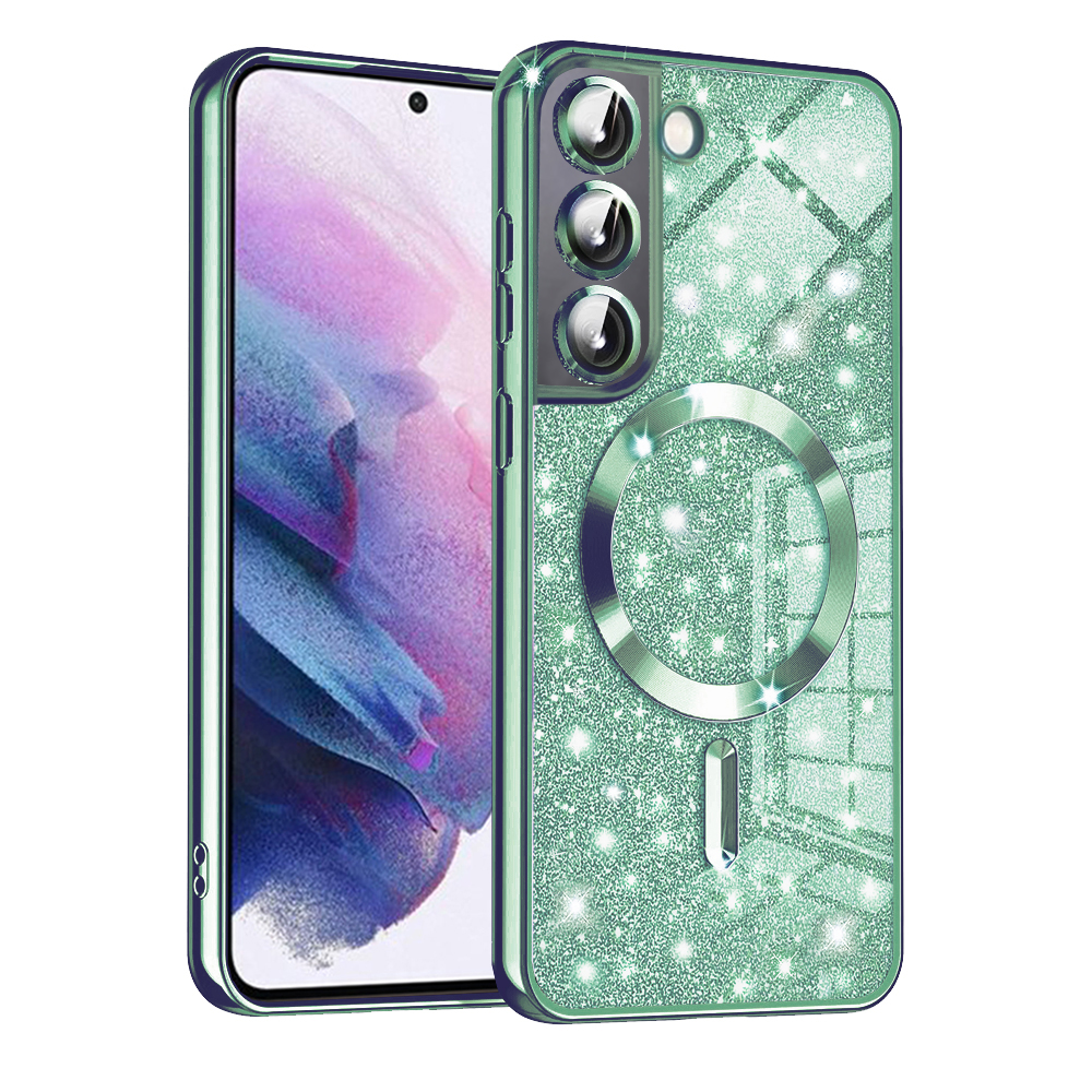 Калъф за Samsung Galaxy S21 FE 5G - Techsuit Luxury Glitter MagSafe - Светлозелен