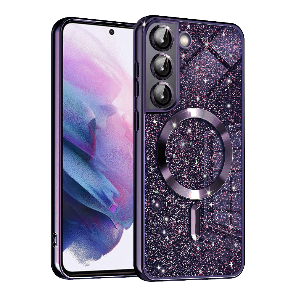 Калъф за Samsung Galaxy S21 5G - Techsuit Luxury Glitter MagSafe - Deep Лилав