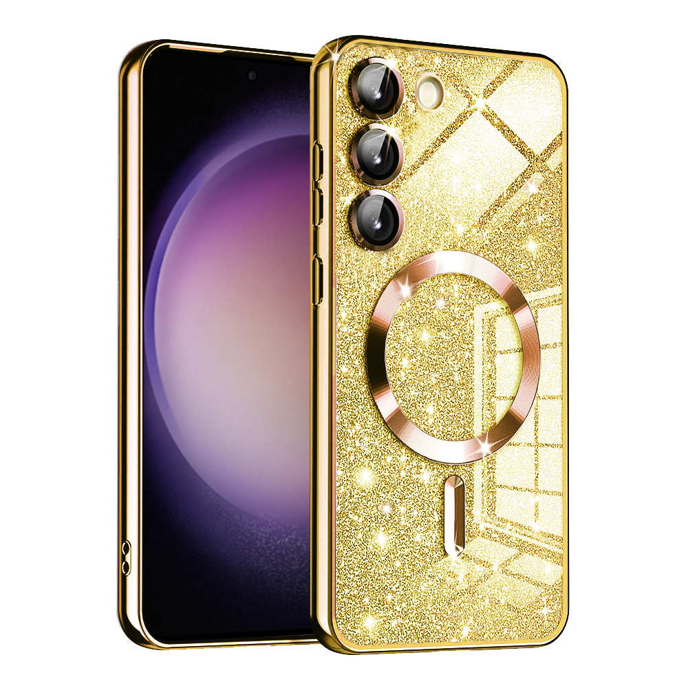 Калъф за Samsung Galaxy S23 Plus - Techsuit Luxury Glitter MagSafe - Златен