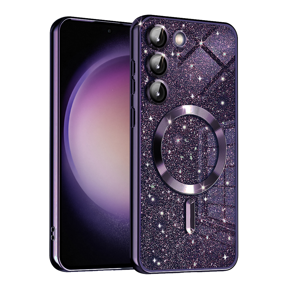 Калъф за Samsung Galaxy S23 - Techsuit Luxury Glitter MagSafe - Deep Лилав