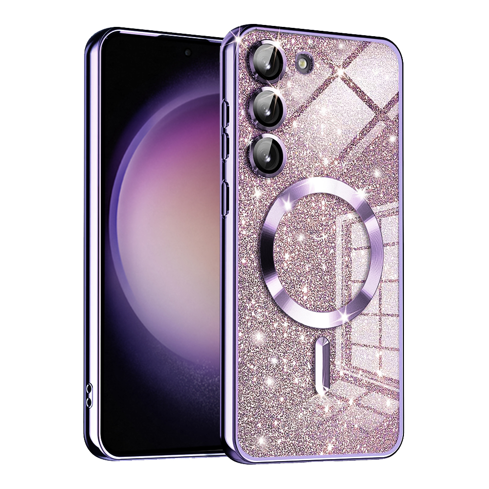 Калъф за Samsung Galaxy S23 - Techsuit Luxury Glitter MagSafe - Светло лилав