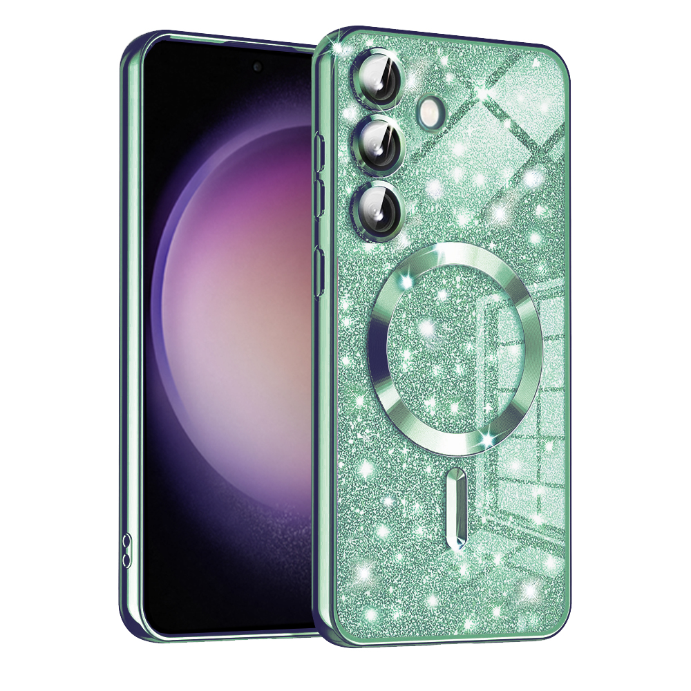 Калъф за Samsung Galaxy S23 FE - Techsuit Luxury Glitter MagSafe - Светлозелен