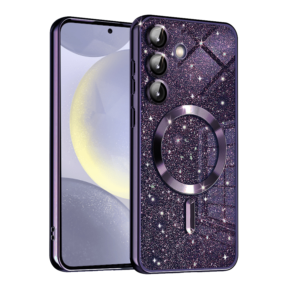 Калъф за Samsung Galaxy S24 Plus - Techsuit Luxury Glitter MagSafe - Deep Лилав