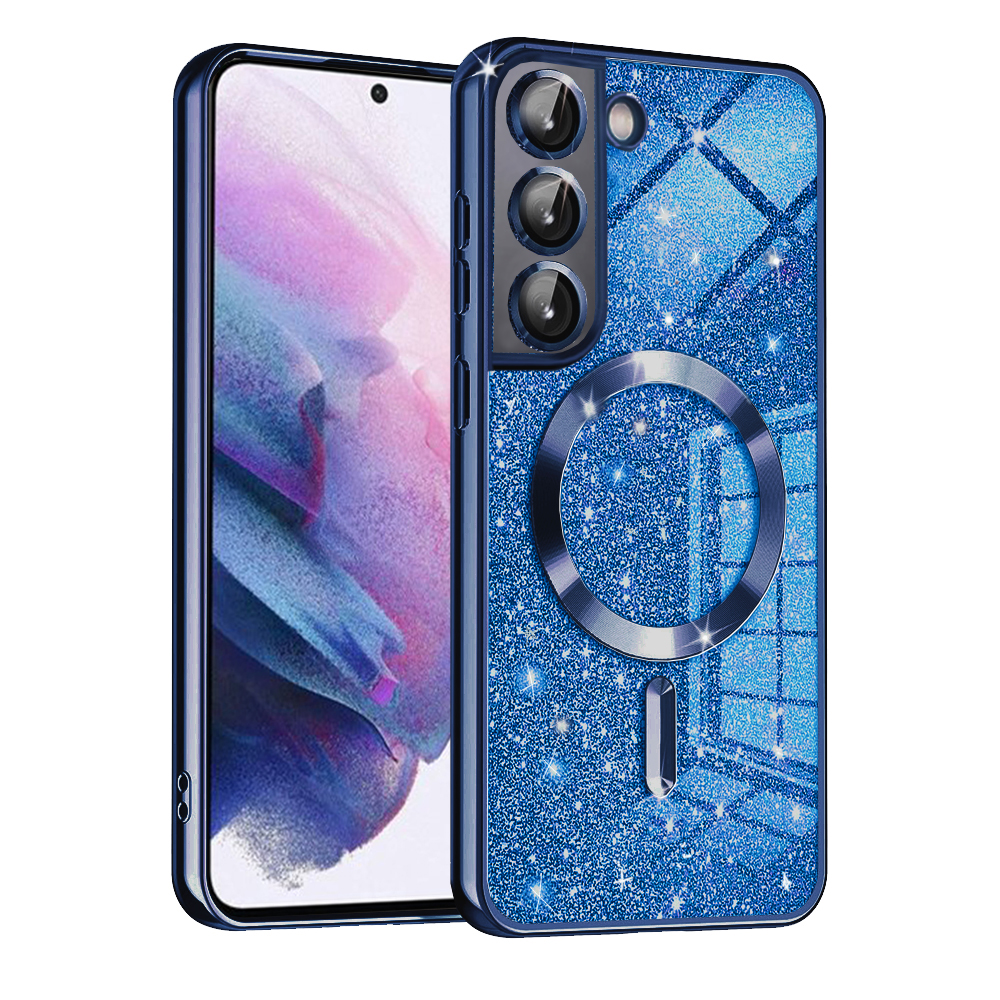 Калъф за Samsung Galaxy S22 5G - Techsuit Luxury Glitter MagSafe - Deep Син