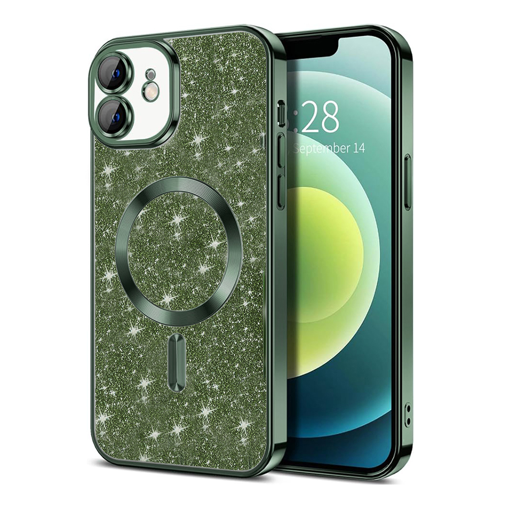 Калъф за IPhone 12 - Techsuit Luxury Glitter MagSafe - Deep Зелен
