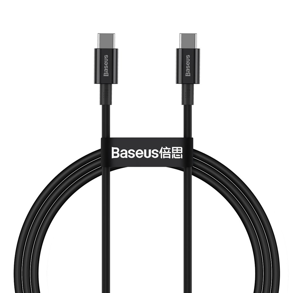 Кабел за данни Type-C към Type-C 100W, 1m - Baseus Superior Series (CATYS-B01) - Черен
