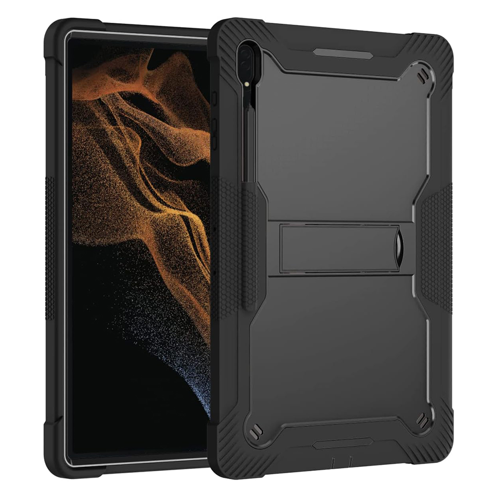Калъф за Samsung Galaxy Tab S8 Ultra / S9 Ultra / S10 Ultra + капак - Techsuit Rugged TabShell - Черен