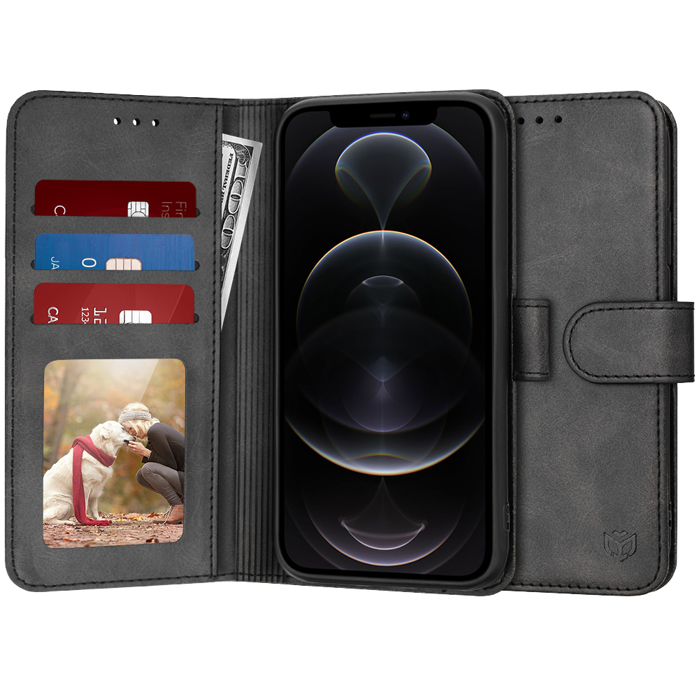 Калъф за iPhone 12 Pro - Techsuit Diary Book - Черен