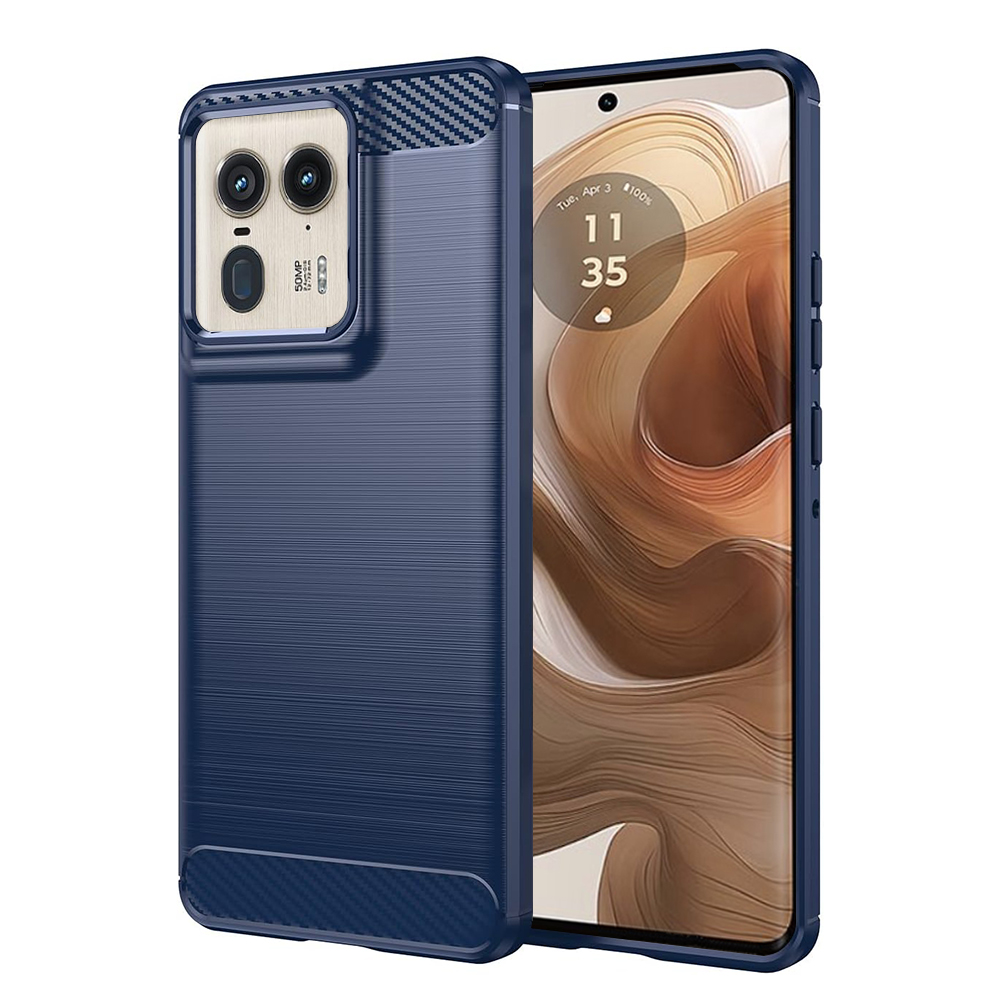 Калъф за Motorola Edge 50 Ultra - Techsuit Carbon Silicone - Син