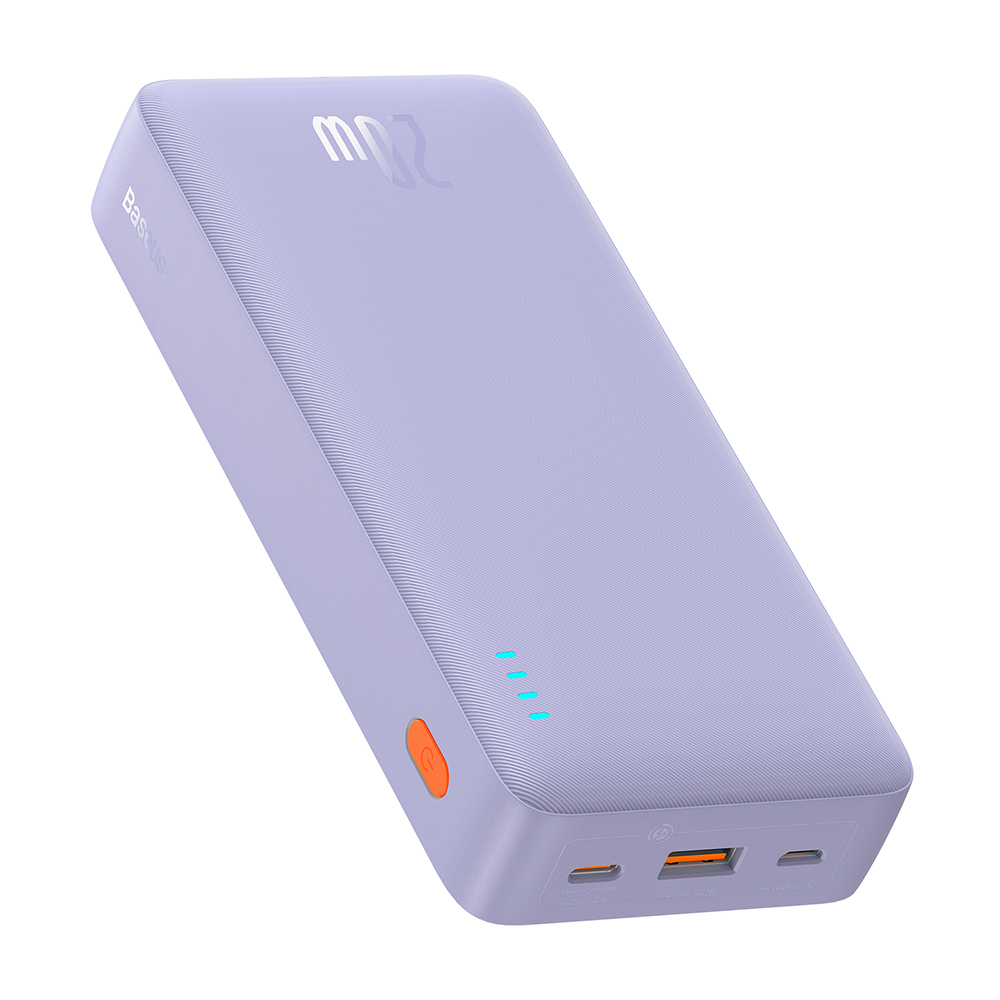 Външна USB батерия, Type-C, Micro-USB, 20W, 20000mAh - Baseus Airpow (P1002280804513-00) - Лилав
