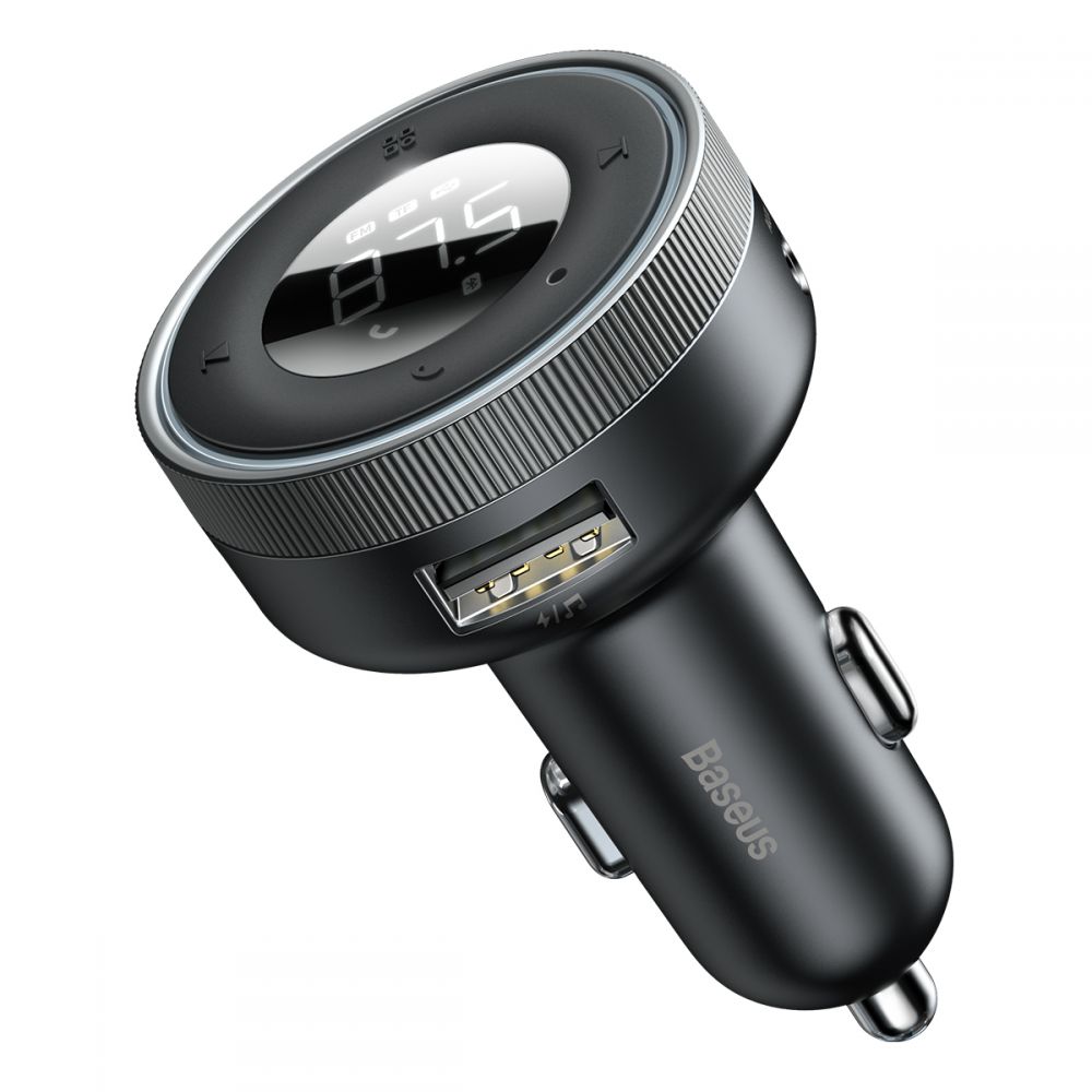 Зарядно за кола с FM модулатор, USB, 3.4A - Baseus Enjoy (CCLH-01) - черно