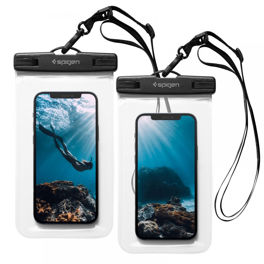 Универсален калъф за телефон (комплект от 2) - Spigen Waterproof Case A601 (AMP03098) - Прозрачен