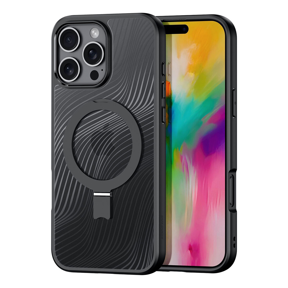 Калъф за iPhone 16 Pro Max - Dux Ducis Aimo MagSafe Magnetic Stand - Черен