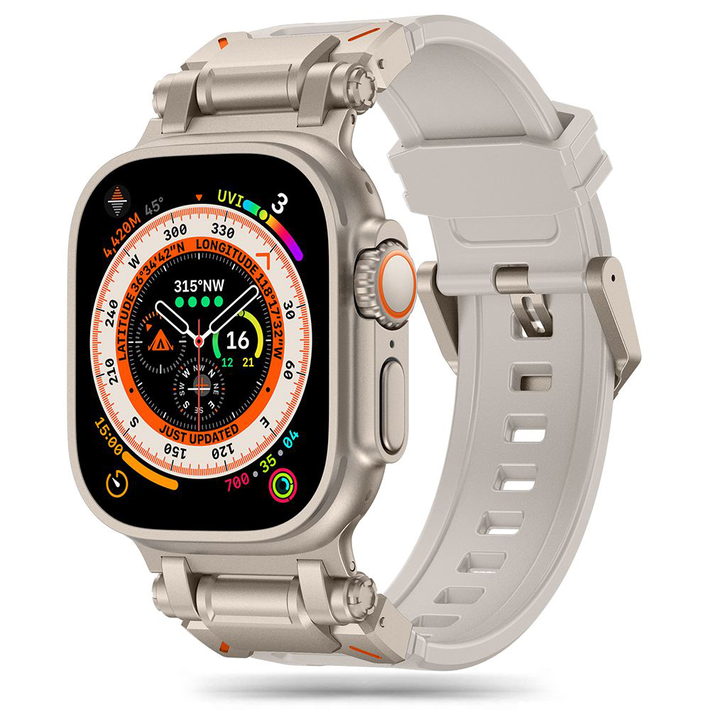 Каишка за Apple Watch 1/2/3/3/4/4/5/5/6/6/7/8/7/8/9/9/10/11/SE/SE 2/SE 3/Ultra/Ultra 2/Ultra 3 (42/44/45/46/49mm) - Techsuit Каишка за часовник (W064) - Сребрист Starlight