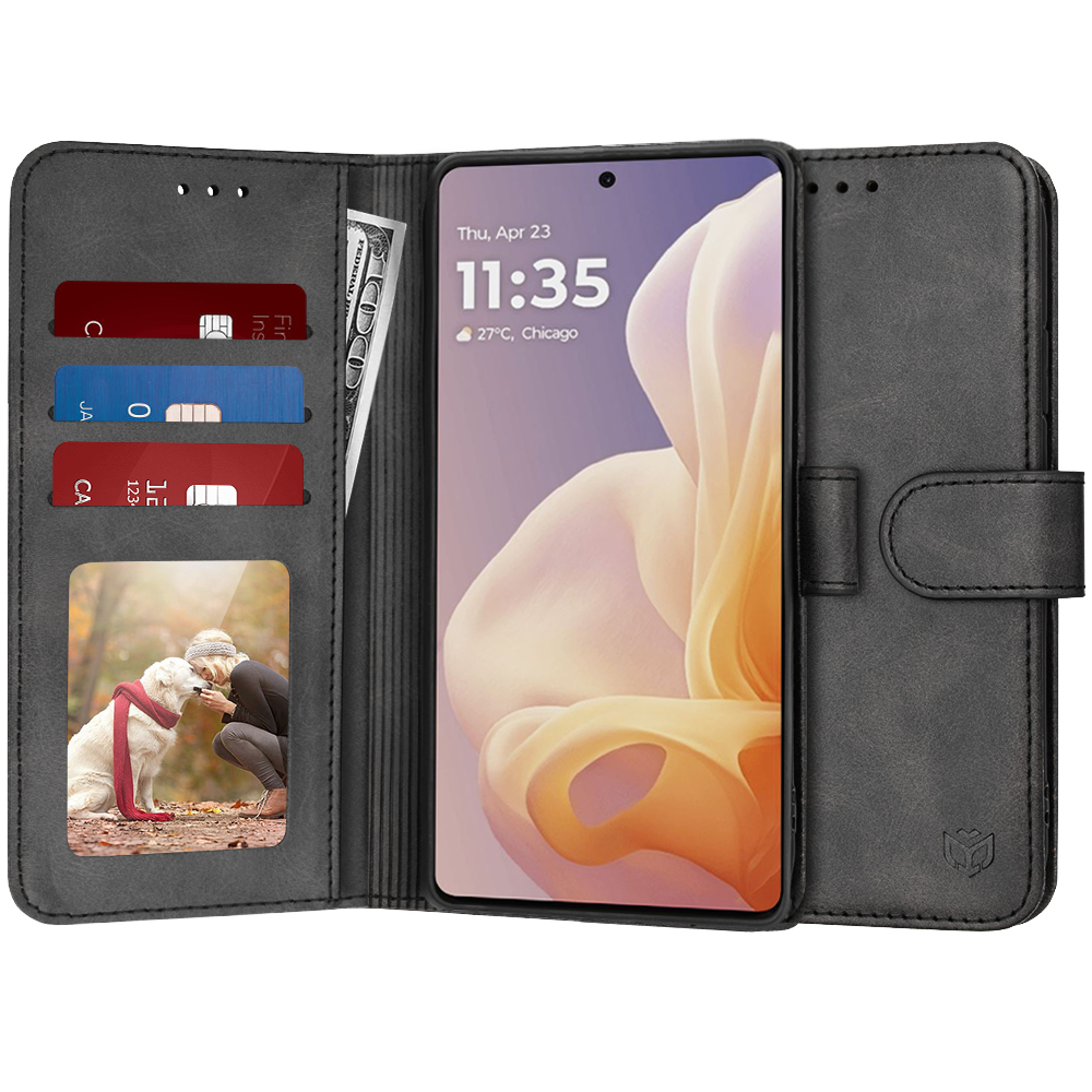 Калъф за Motorola Moto G85 - Techsuit Diary Book - Черен