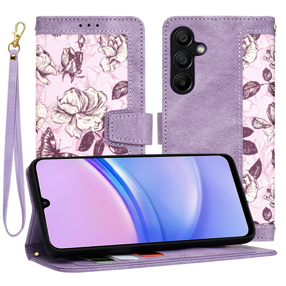 Калъф за Samsung Galaxy A15 4G / A15 5G - Techsuit FlipCraft - Mysterious Лилав