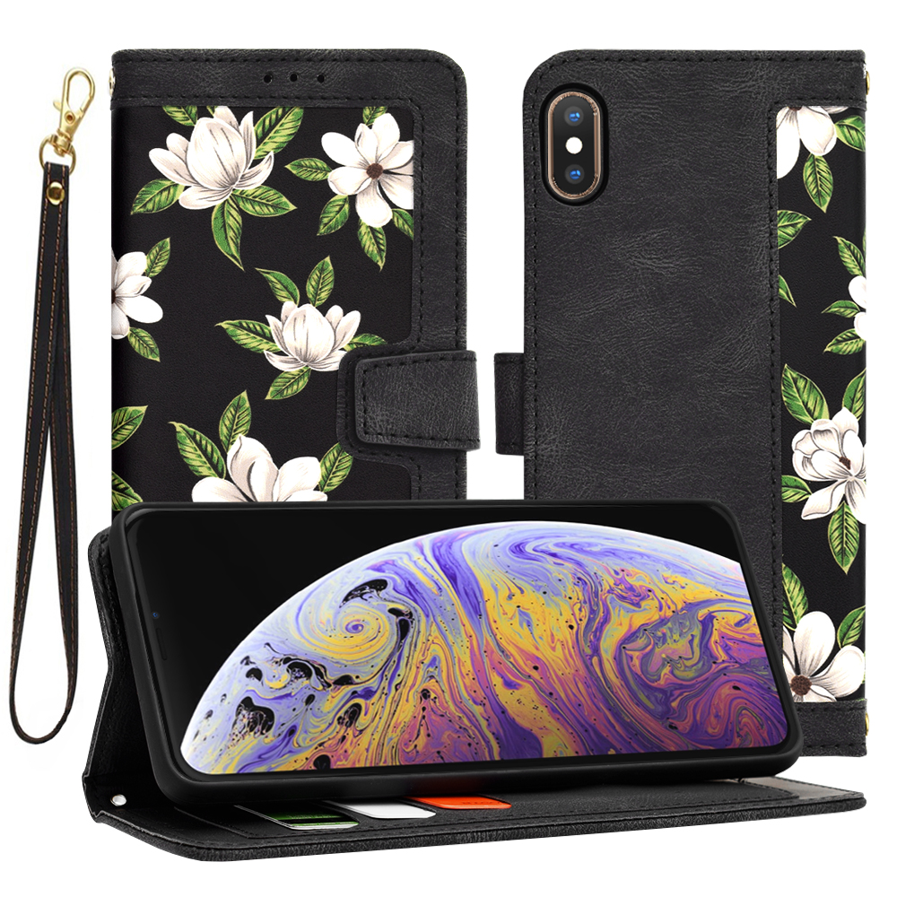 Калъф за iPhone XS Max - Techsuit FlipCraft - Flowers of the Dawn