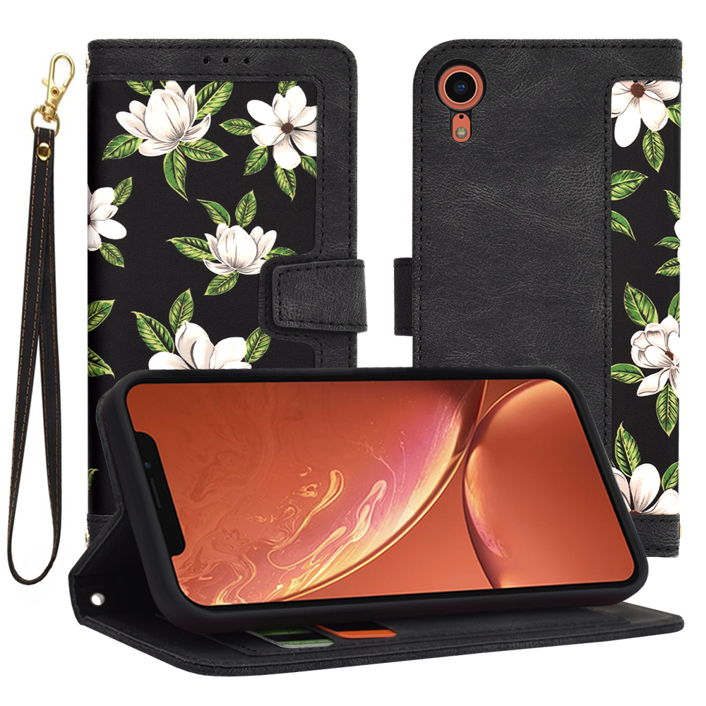 Калъф за iPhone XR - Techsuit FlipCraft - Flowers of the Dawn