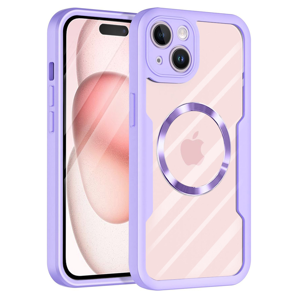 Калъф за iPhone 15 Plus + капак - Techsuit ColorVerse 360 MagSafe MagSafe Series - Лилав