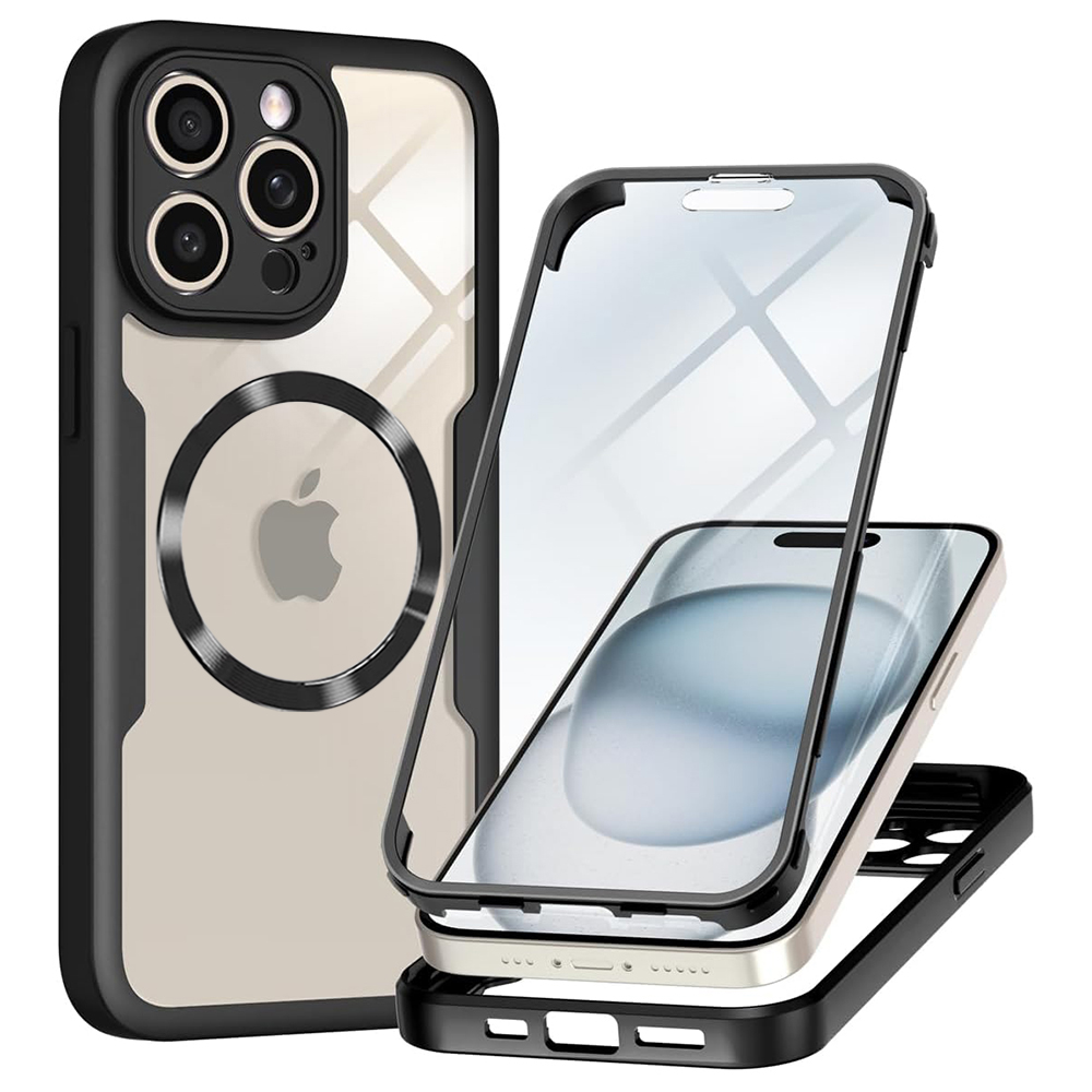 Калъф за iPhone 14 Pro + Калъф - Techsuit ColorVerse 360 MagSafe MagSafe Series - Черен