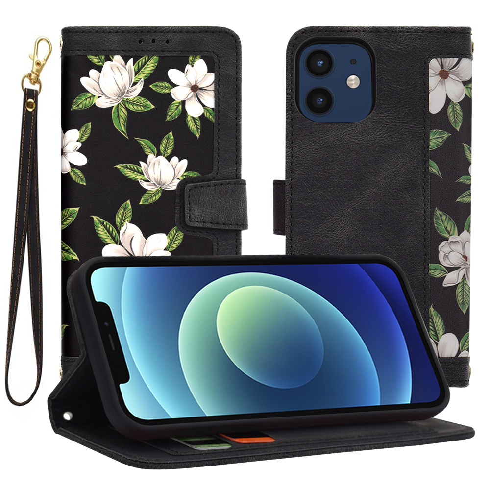 Калъф за iPhone 12 / 12 Pro - Techsuit FlipCraft - Flowers of the Dawn