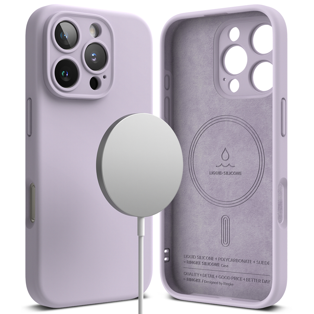 Калъф за iPhone 16 Pro Max - Ringke Silicone Magnetic MagSafe - Лавандула