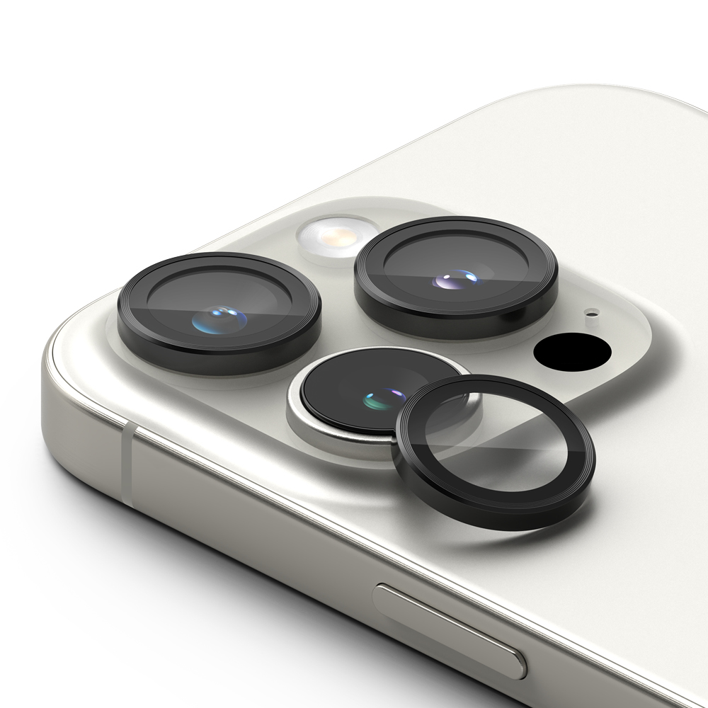Фолио за камера за iPhone 16 Pro / iPhone 16 Pro Max (комплект 2) - Ringke Camera Lens Lens Frame Glass - Черно