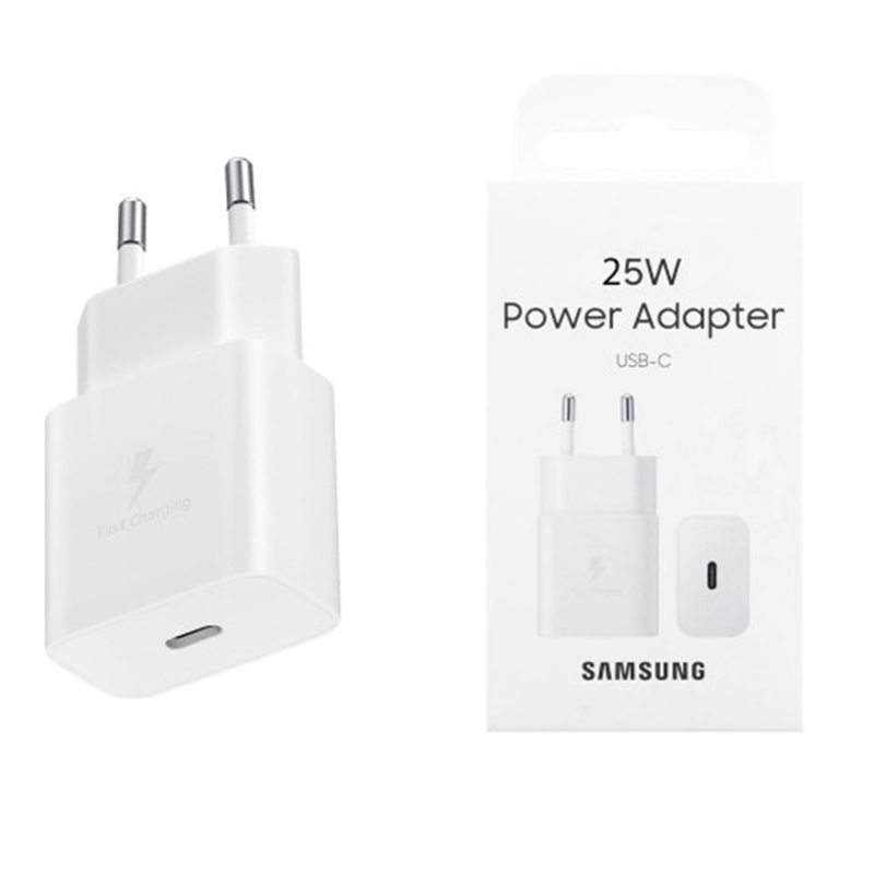 Зарядно устройство за Type-C, бързо зареждане, 25W - Samsung EP-T2510 (EP-T2510NWEGWW) - бяло (блистерна опаковка)