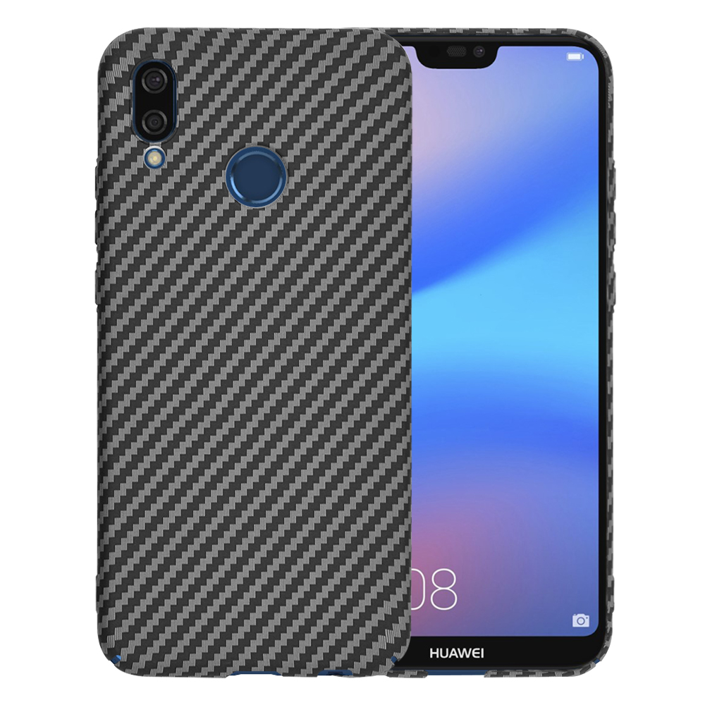 Калъф за Huawei P20 Lite - Techsuit Carbonite FiberShell - Черен