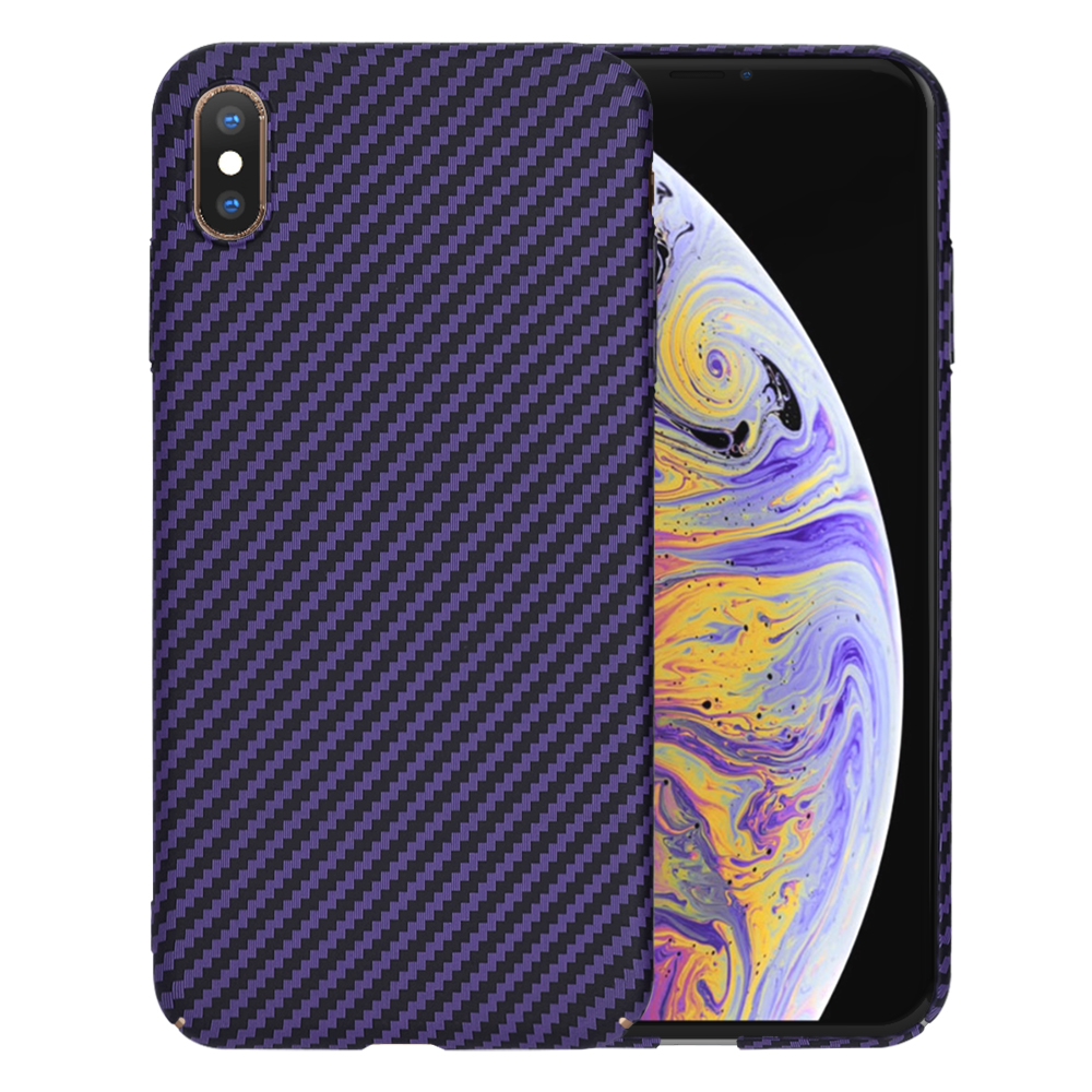 Калъф за iPhone XS Max - Techsuit Carbonite FiberShell - Лилав