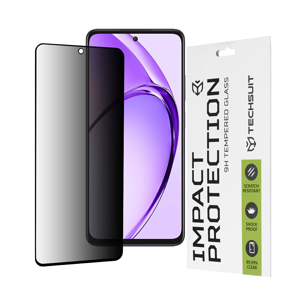 Калъф за Oppo A80 5G - Techsuit 111D Privacy Full Glue - Черен