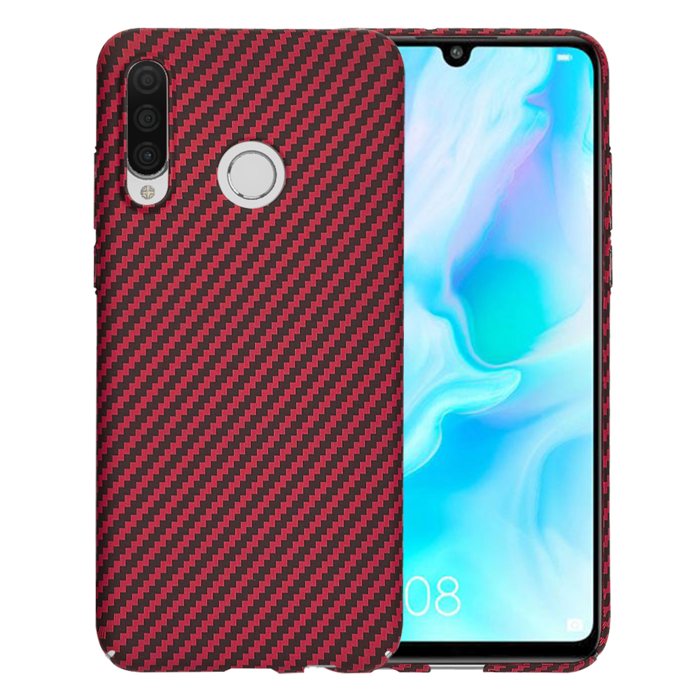Калъф за Huawei P30 Lite / P30 Lite New Edition - Techsuit Carbonite FiberShell - Червен