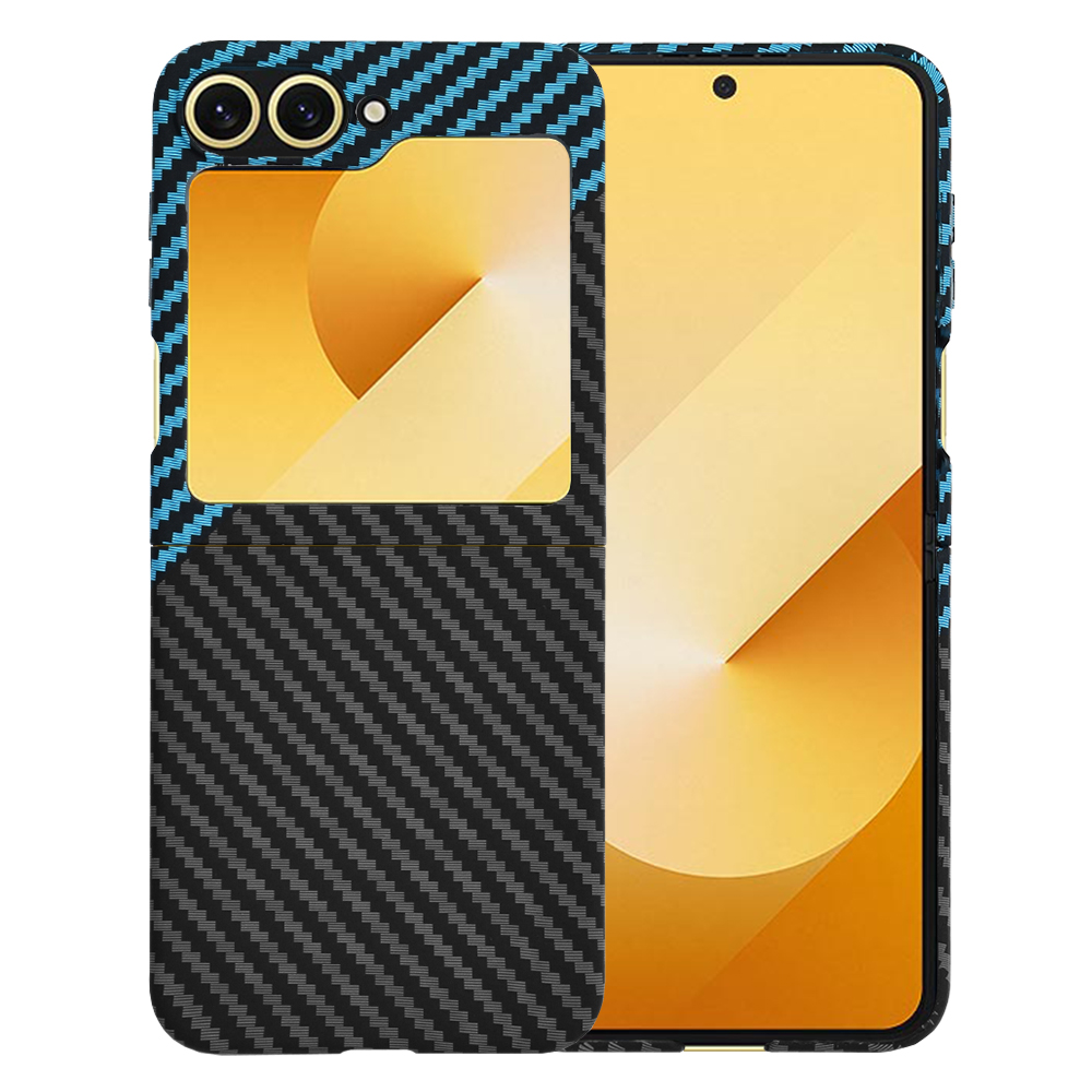 Калъф за Samsung Galaxy Z Flip6 / Flip7 FE - Techsuit Carbonite FiberShell - Син Pulse