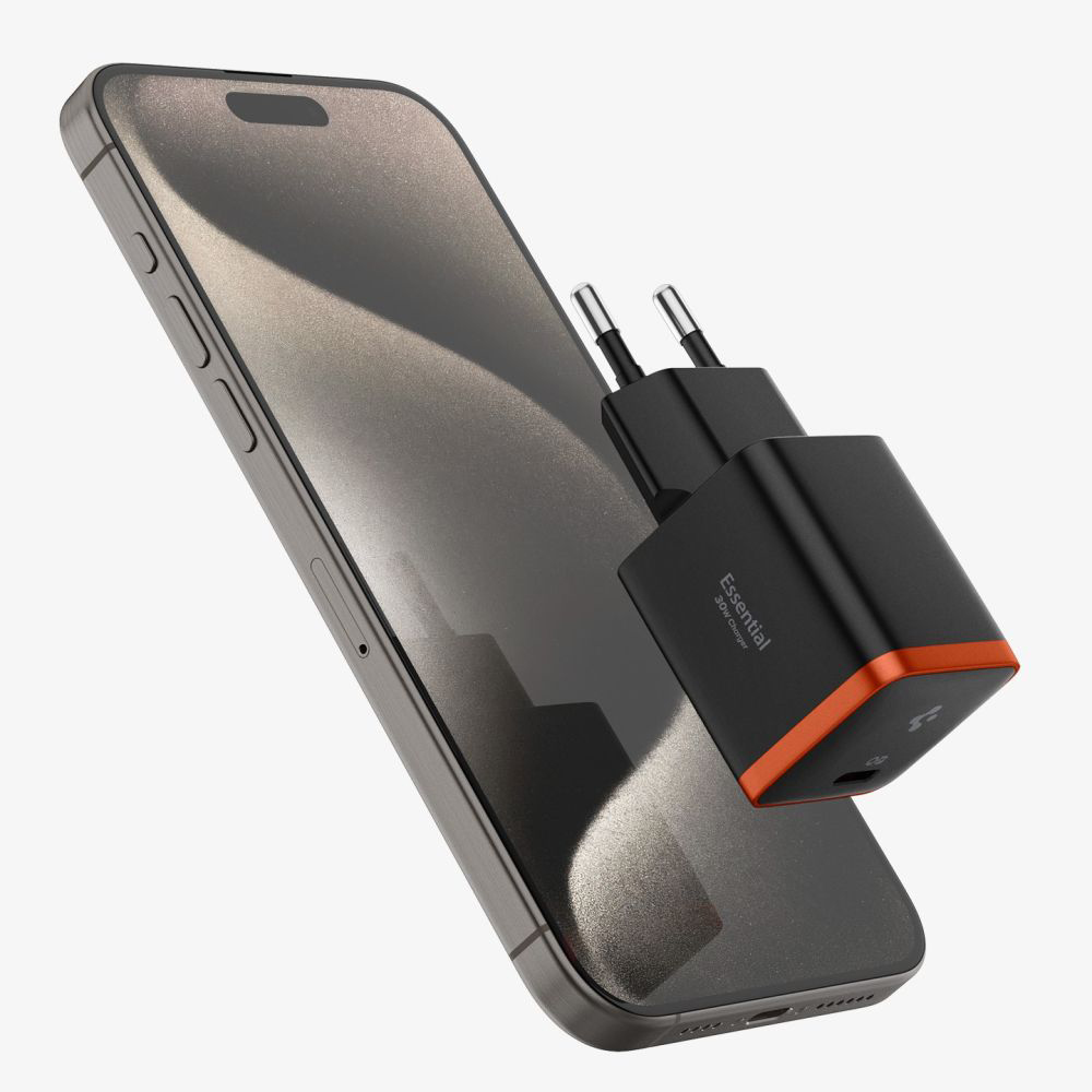 Spigen - Wall Charger Arcstation Essential (EE301EU) - Type-C, Quick Charge, PD30W - Black