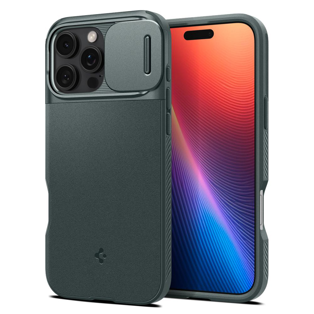 Калъф iPhone 16 Pro Max - Spigen Optik Optik Armor MagSafe (ACS08016) - Abyss Зелен