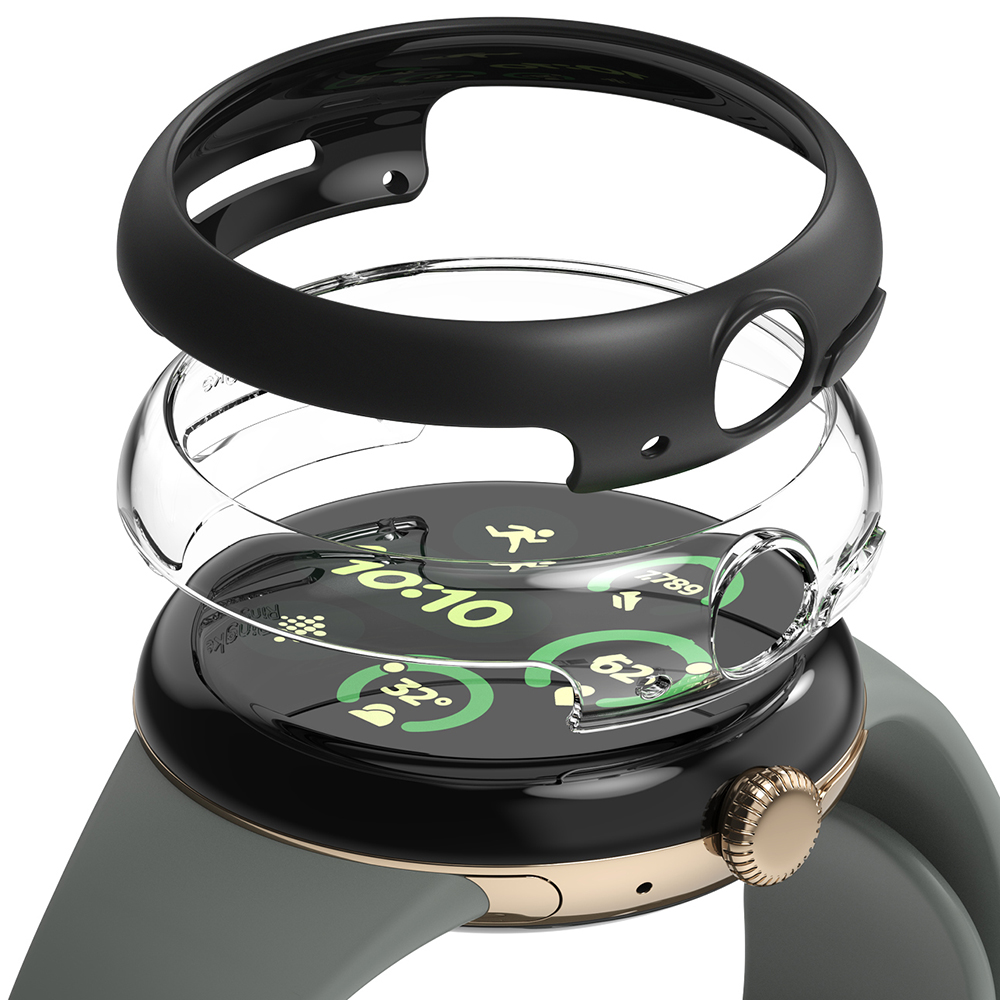 Калъф за Google Pixel Watch 3 45mm (комплект 2) - Ringke Slim - Прозрачен / Matte Черен