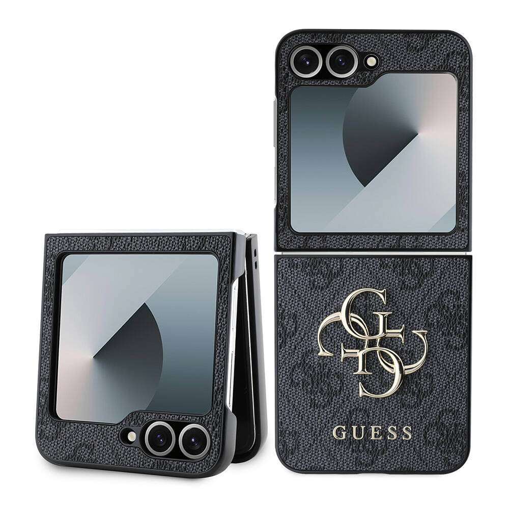 Чантичка за Samsung Galaxy Z Flip6 / Flip7 FE - Guess Leather 4G Metal Logo (GUHCZZF64GMGGR) - Черна