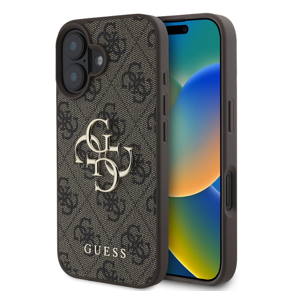 Калъф за iPhone 16 - Guess Hardcase 4G Big Logo (GUHCP16S4GMGBR) - Кафяв