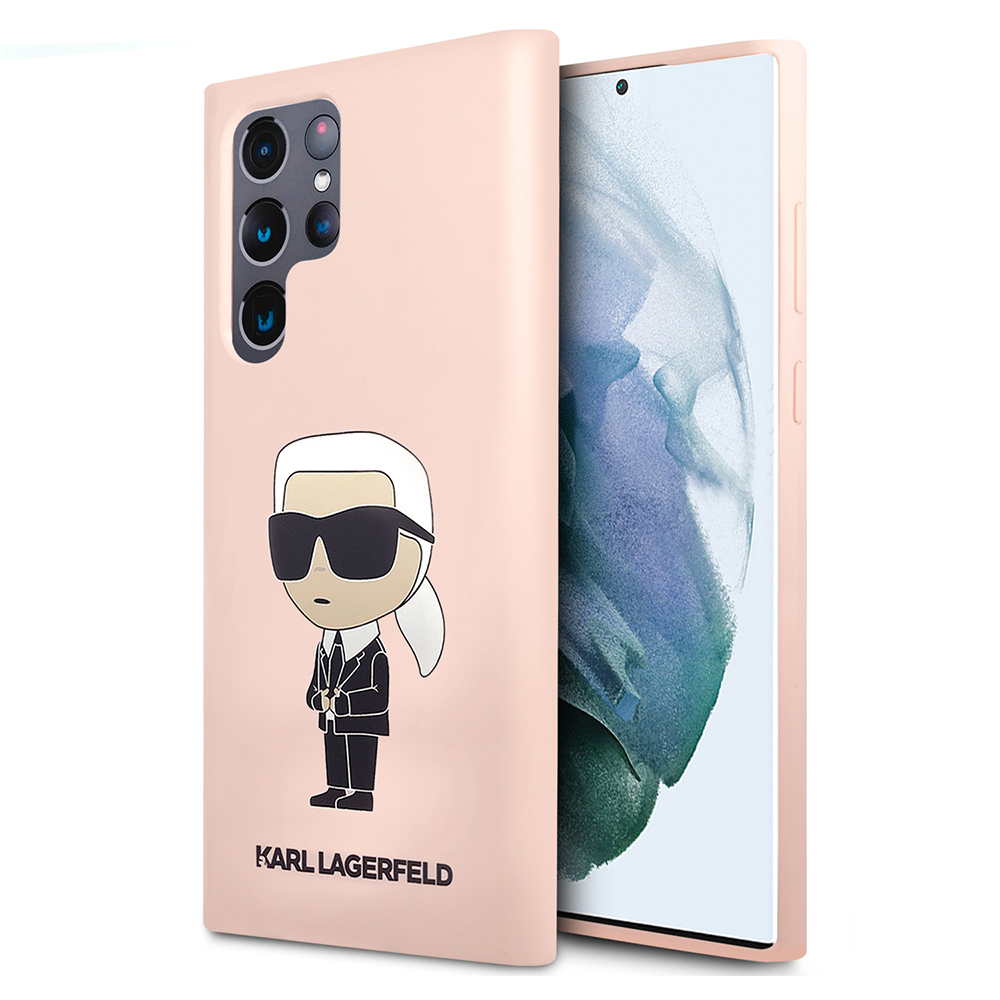Калъф за Samsung Galaxy S23 Ultra - Karl Lagerfeld Silicone (KLHCHCS23LSNIKKBCP) - Розов Ikonik