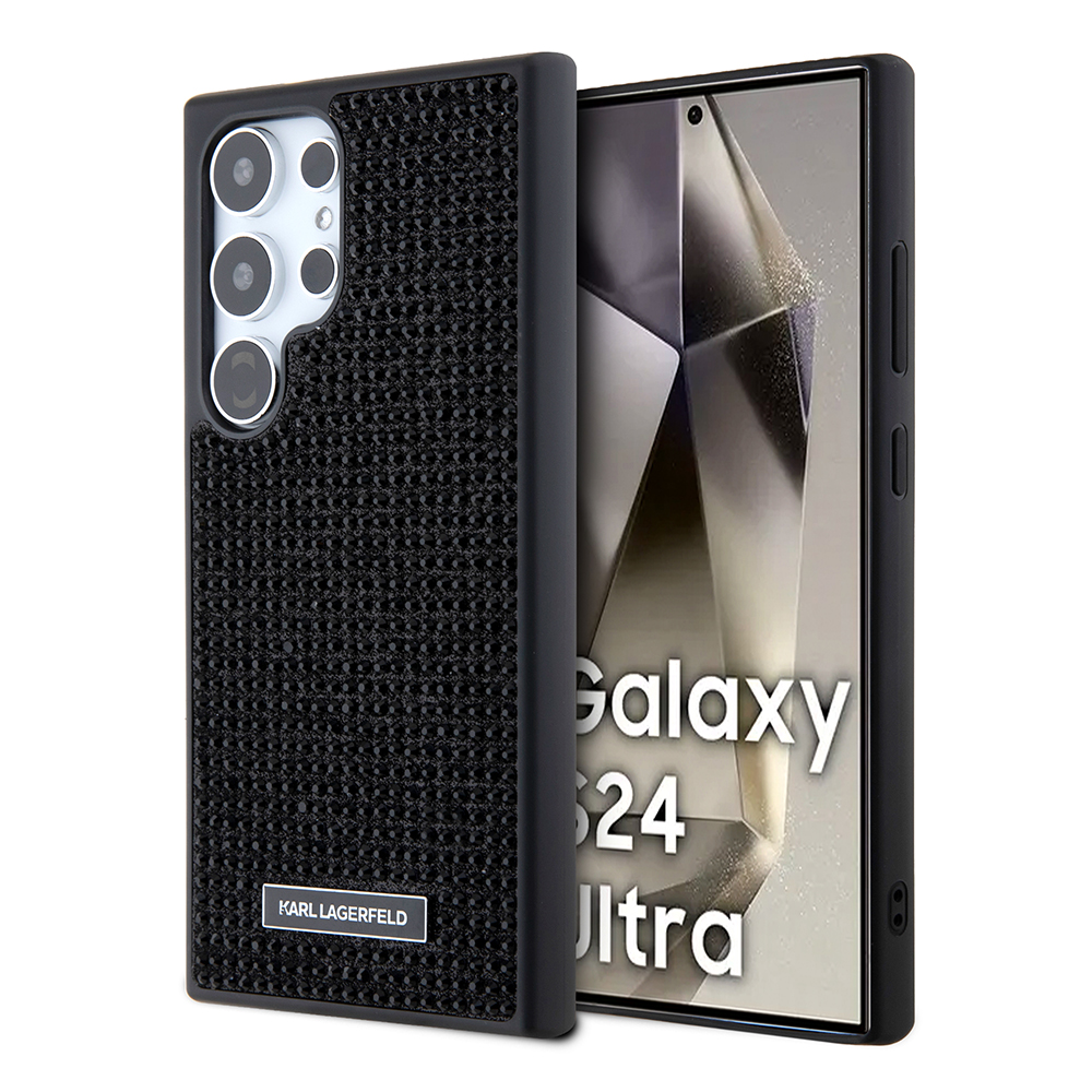 Калъф за Samsung Galaxy S24 Ultra - Karl Lagerfeld Hardcase Rhinestone (KLHCHCS24LHDSPRK) - Метална плоча с лого