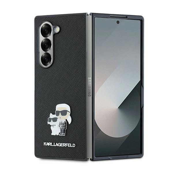 Калъф за Samsung Galaxy Z Fold6 - Karl Lagerfeld Saffiano (KLHCZFD6SAPKCNPK) - Karl&Choupette Metal Pin