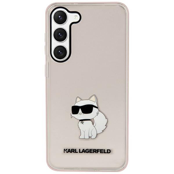 Калъф за Samsung Galaxy S23 - твърд калъф Karl Lagerfeld (KLHCHCS23SHNCHTCP) - Розов Ikonik Choupette