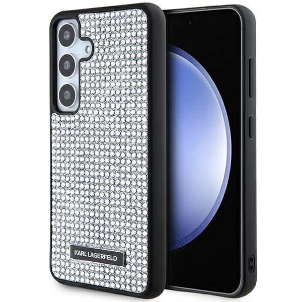 Калъф за Samsung Galaxy S24 - Karl Lagerfeld Hardcase Rhinestone (KLHCHCS24SHDSPRS) - Сребристо метално лого