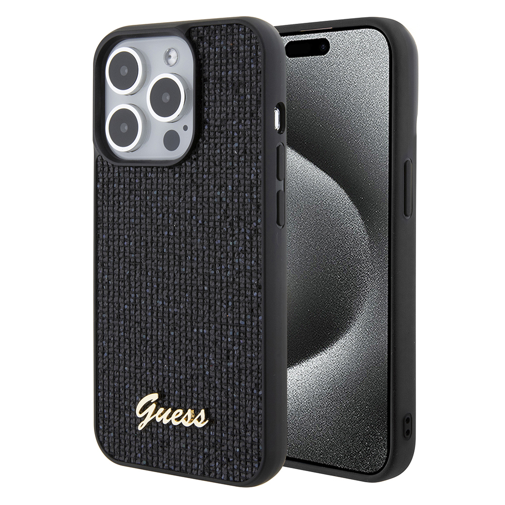Калъф за iPhone 15 Pro - Guess Disco Metal Script (GUHCP15LPMSDGSK) - Черен