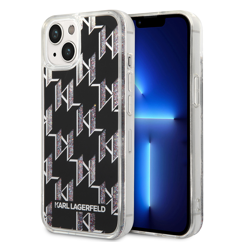 Калъф за iPhone 14 - Karl Lagerfeld Hardcase Liquid Glitter (KLHCP14SLMMNMK) - монограм
